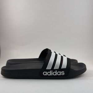 adidas Black and White Adilette Slide Sandals